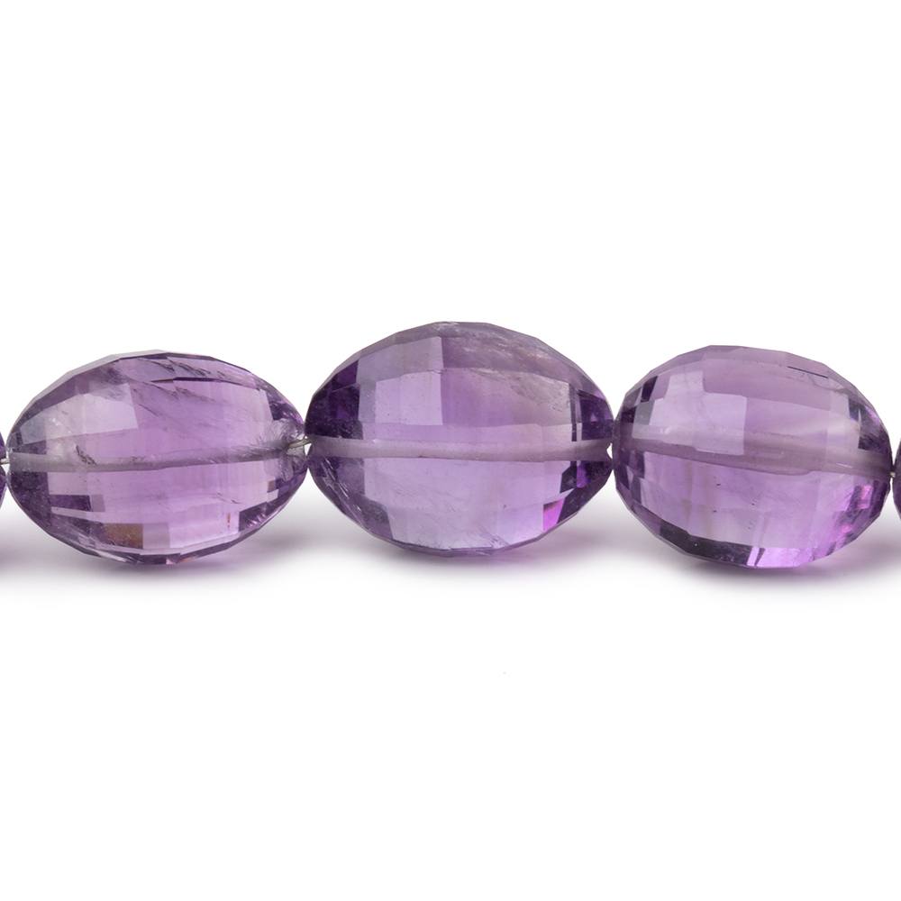 10x7-16x12mm Amethyst Checkerboard Faceted Ovals 16.5 inch 30 Beads - Beadsofcambay.com