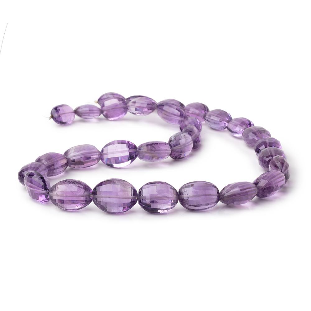 10x7-16x12mm Amethyst Checkerboard Faceted Ovals 16.5 inch 30 Beads - Beadsofcambay.com