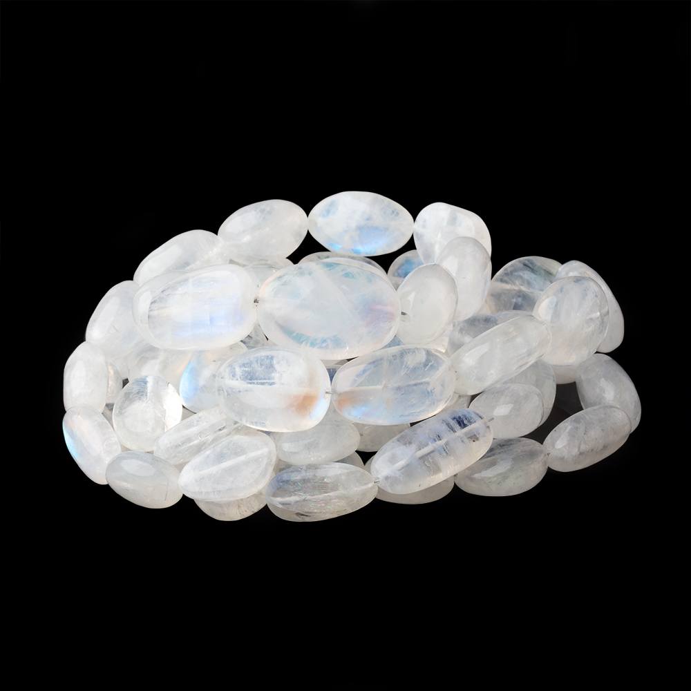 10x7-17x13mm Rainbow Moonstone Plain Nugget Beads 18 inch 36 pieces - Beadsofcambay.com