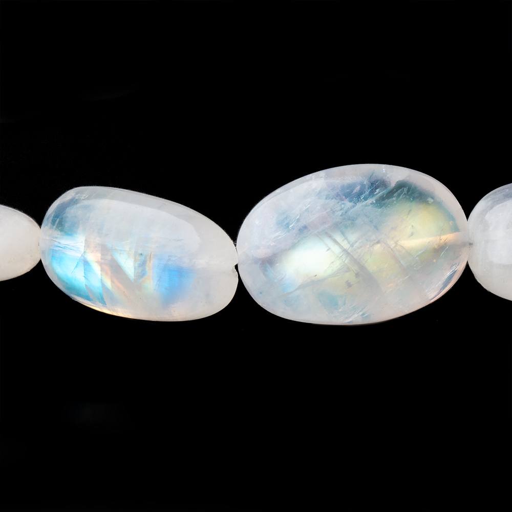 10x7-17x13mm Rainbow Moonstone Plain Nugget Beads 18 inch 36 pieces - Beadsofcambay.com