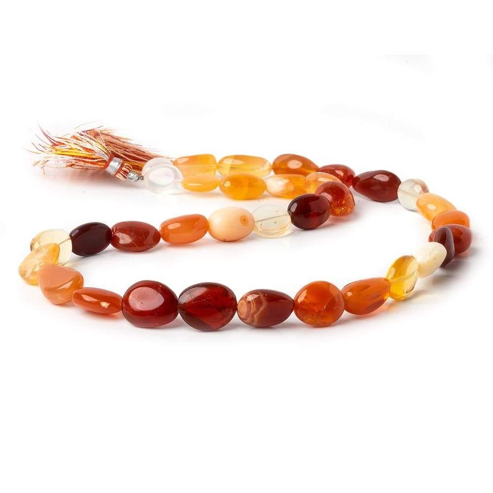 10x7-18x10mm Fire Opal Plain Nugget Beads 17 inch 32 pieces - Beadsofcambay.com