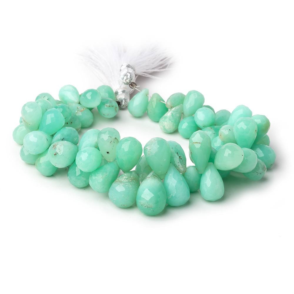 10x7-18x11mm Chrysoprase Faceted Tear Drop Beads 8 inch 60 pieces - Beadsofcambay.com