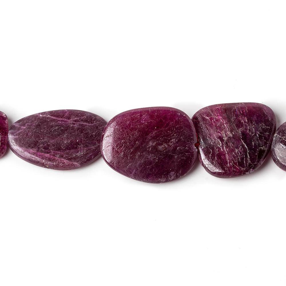 10x7-19x15mm Ruby Plain Slice Beads 17 inch 36 pieces - Beadsofcambay.com