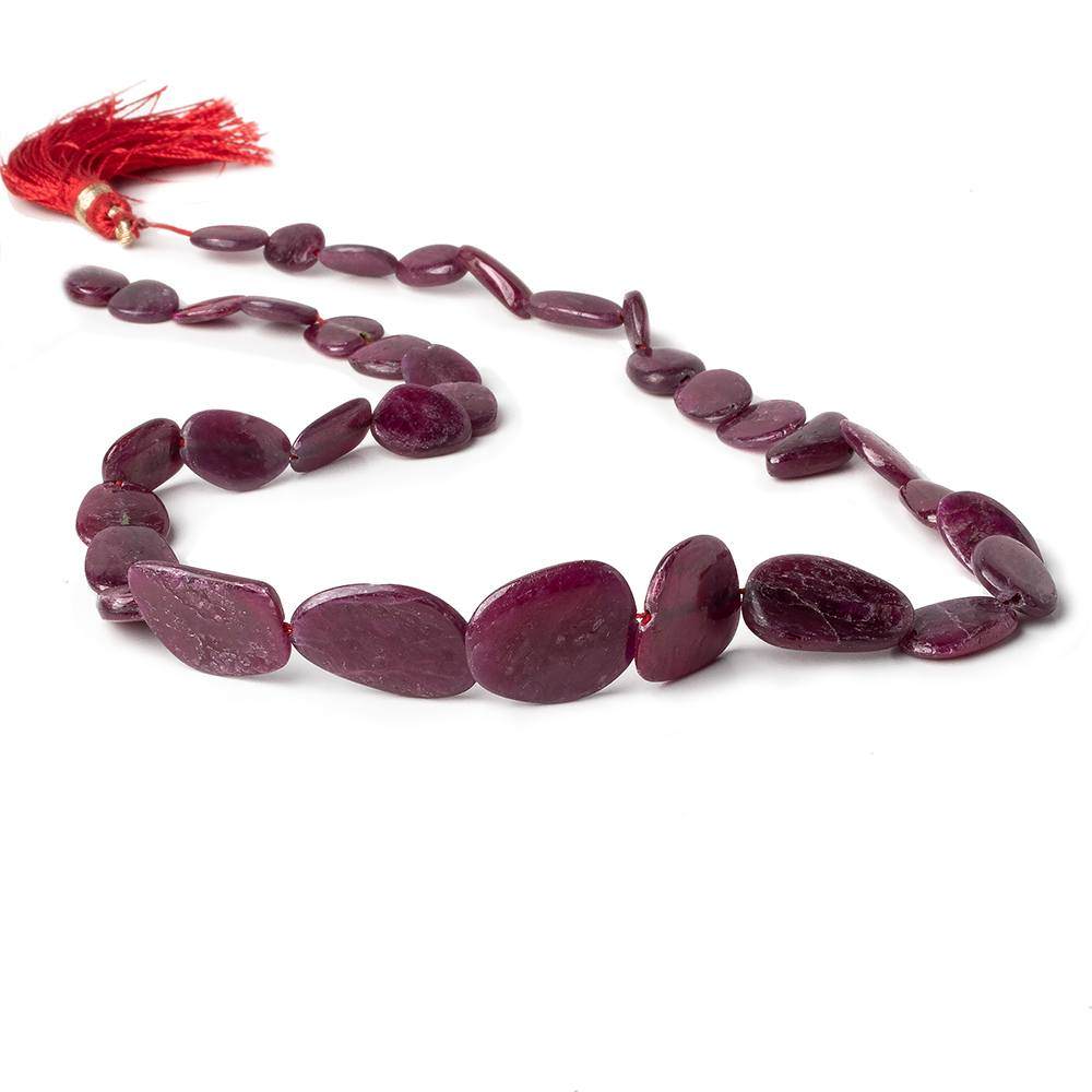 10x7-19x15mm Ruby Plain Slice Beads 17 inch 36 pieces - Beadsofcambay.com