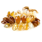 10x7-20x12mm Latte and Cream Chalcedony Pear Briolette 8.25 inch 50 pcs - Beadsofcambay.com