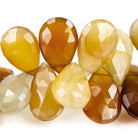 10x7-20x12mm Latte and Cream Chalcedony Pear Briolette 8.25 inch 50 pcs - Beadsofcambay.com