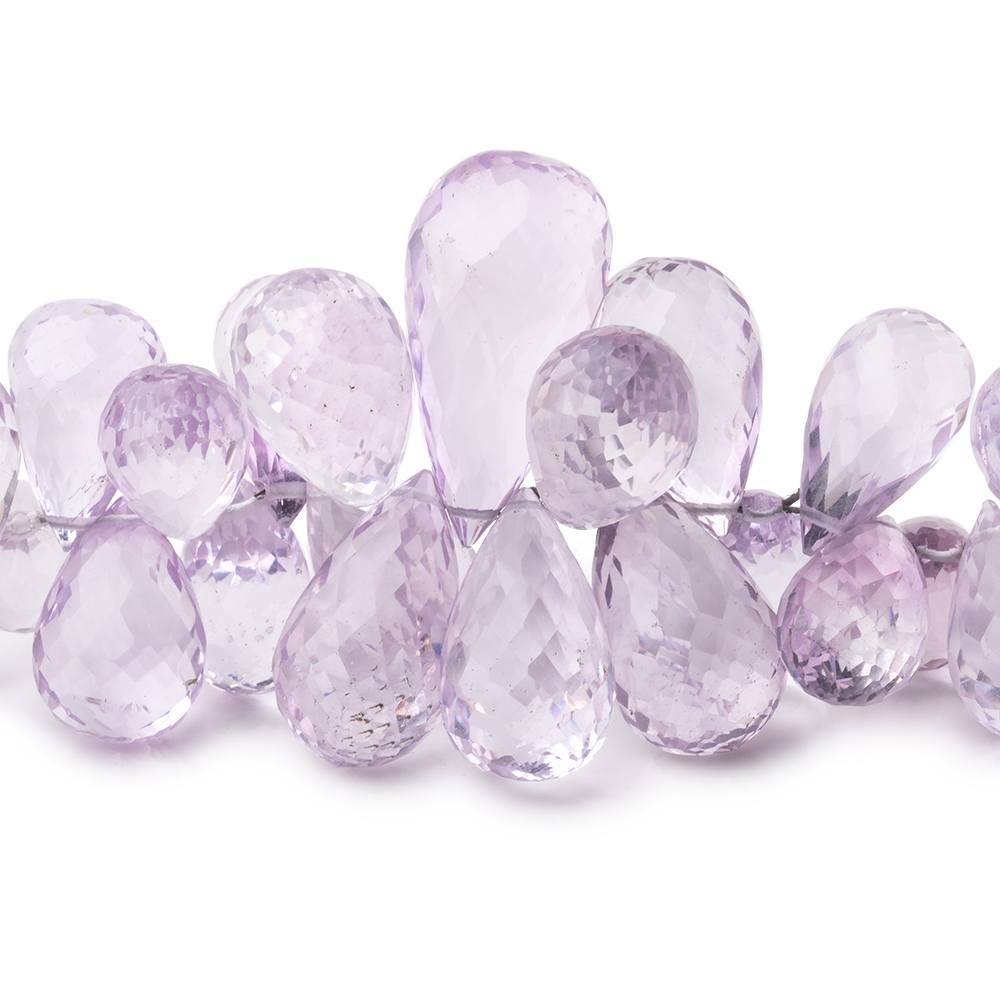 10x7-21x11mm Pink Amethyst Faceted Tear Drop Beads 8 inch 67 pieces AAA - Beadsofcambay.com