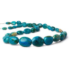 10x7-21x16mm Peruvian Blue Opal with Matrix plain oval nugget beads 19 inch 36 pcs A - Beadsofcambay.com