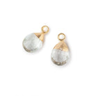 10x7mm Gold Leafed Prasiolite Faceted Pear Set of 2 Pendants - Beadsofcambay.com