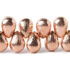 10x7mm Rose Gold plated Copper Brushed Tear Drop Beads 8 inch 46 pieces - Beadsofcambay.com
