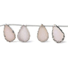 10x7mm to 12x8mm Silver Leafed Pink Translucent Drusy Strand 8 inch 12 pieces - Beadsofcambay.com