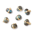 10x7mm Vermeil Bezel Labradorite Plain Oval Pendant 1 Focal piece - Beadsofcambay.com