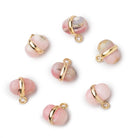 10x7mm Vermeil Bezel Pink Peruvian Opal Plain Oval Pendant 1 Focal piece - Beadsofcambay.com