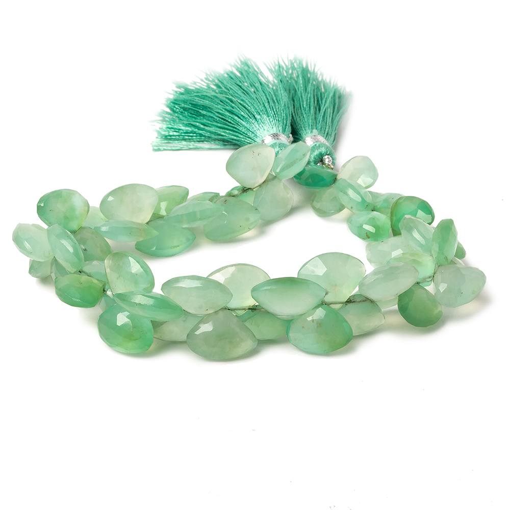 10x8-10x12mm Chrysoprase Faceted Fans 7.5 inch 53 beads - Beadsofcambay.com