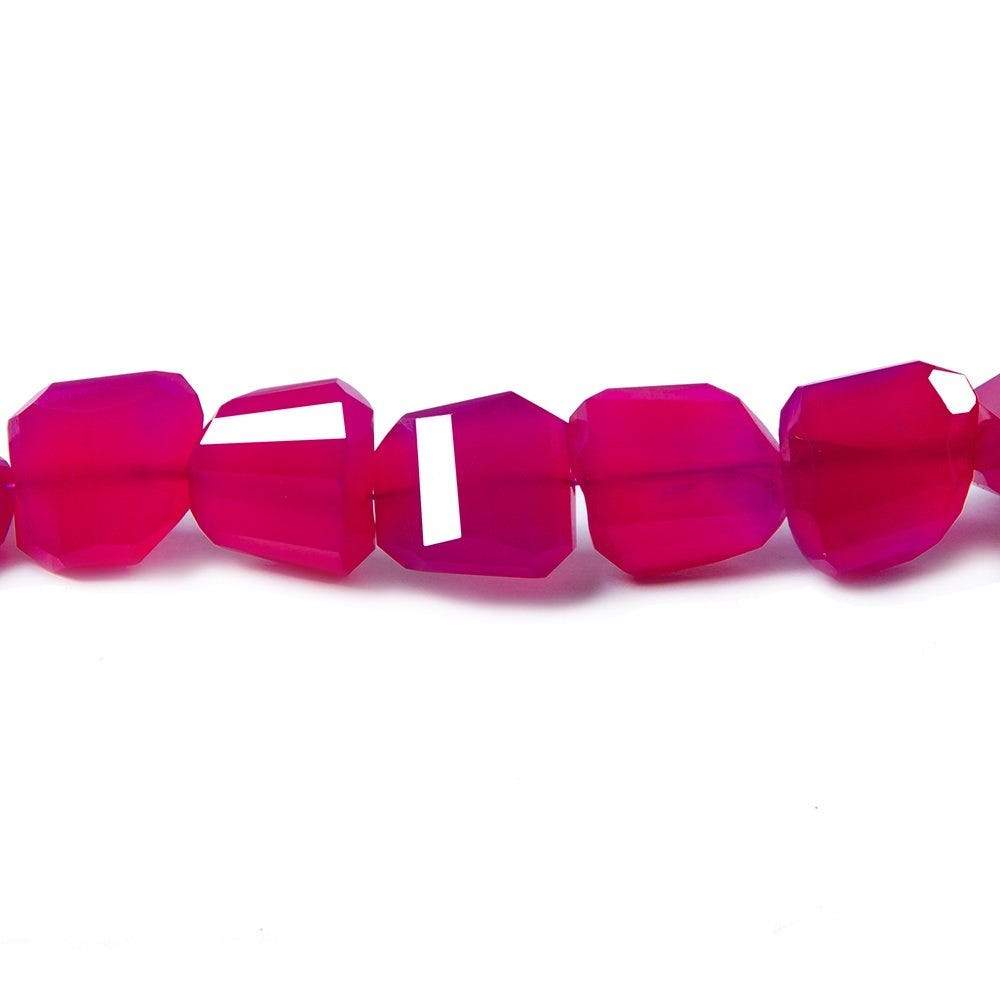 10x8-11x10mm Neon Pink Chalcedony faceted nuggets 16 inch 36 beads - Beadsofcambay.com