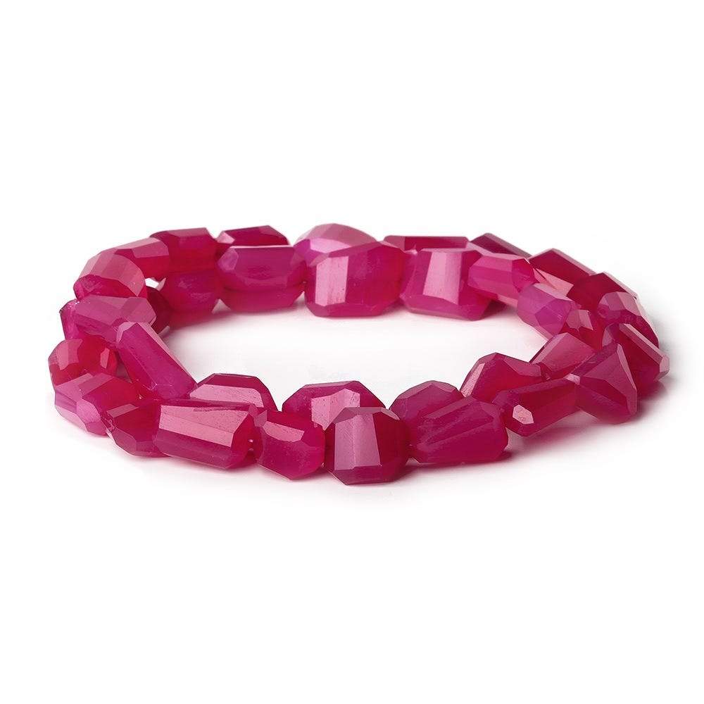 10x8-11x10mm Neon Pink Chalcedony faceted nuggets 16 inch 36 beads - Beadsofcambay.com