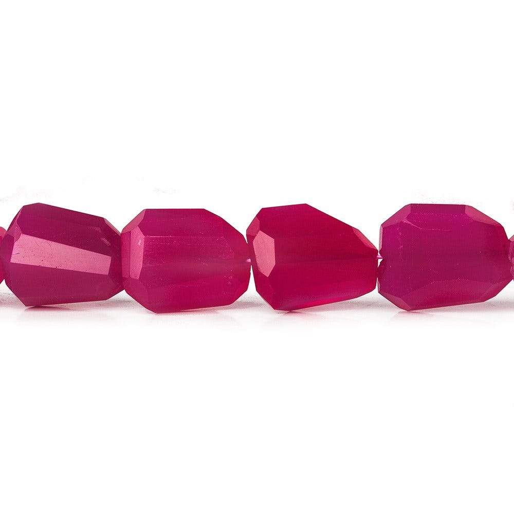 10x8-11x10mm Neon Pink Chalcedony faceted nuggets 16 inch 36 beads - Beadsofcambay.com