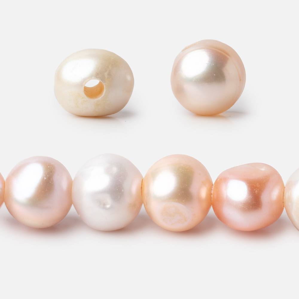 10x8-11x10mm Tri-Color Baroque 2.5mm Large Hole Pearls 15 inch 40 beads - Beadsofcambay.com