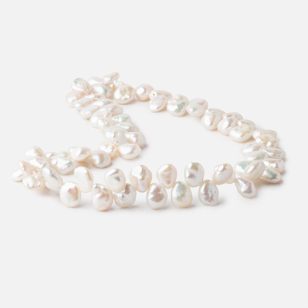 10x8-11x9mm Cream Keshi Top Drilled Freshwater Pearls 15 inch 72 Beads AA - Beadsofcambay.com