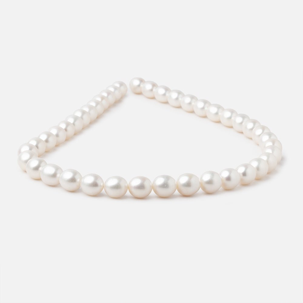 10x8-11x9mm Creamy Straight Drill Oval Freshwater Pearls 16 inch 36 Beads - Beadsofcambay.com