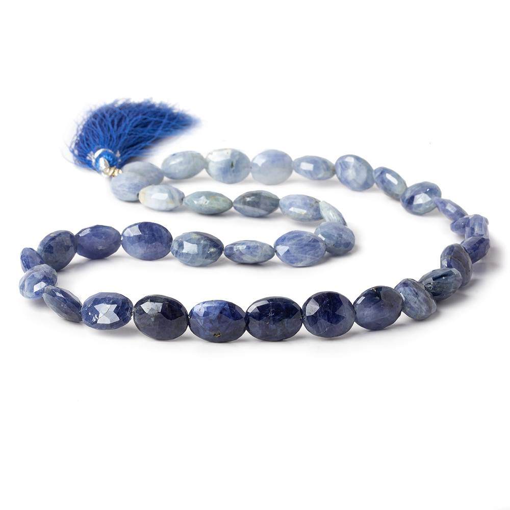 10x8-11x9mm Shaded Blue Sapphire Faceted Oval Beads 16 inch 38 pieces A - Beadsofcambay.com