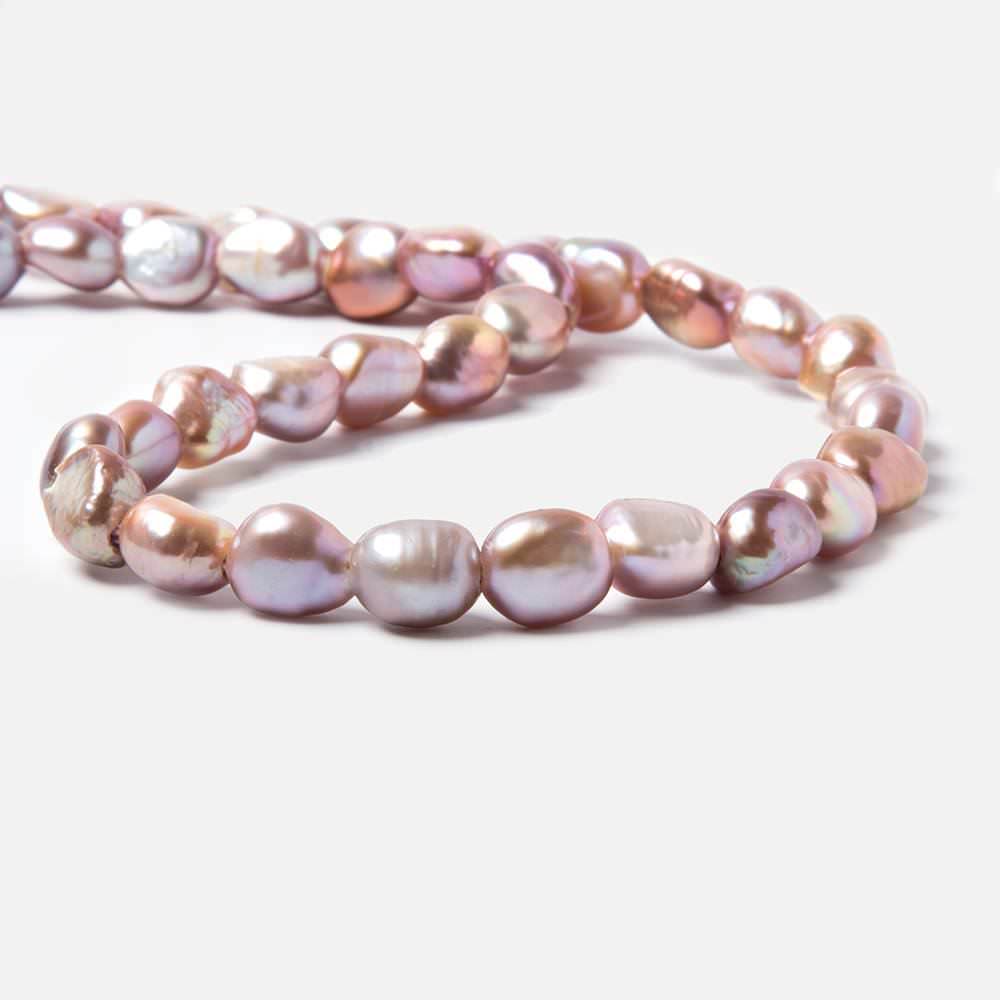 10x8-11x9mm TriColor Baroque 2.5mm large hole Pearls 15 in. 39 pcs - Beadsofcambay.com