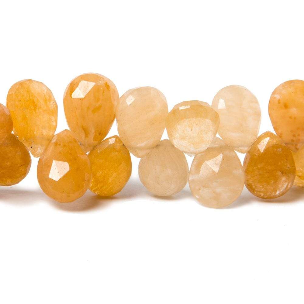 10x8-12.5x8.5mm Aragonite faceted pear beads 8 inch 48 pieces - Beadsofcambay.com