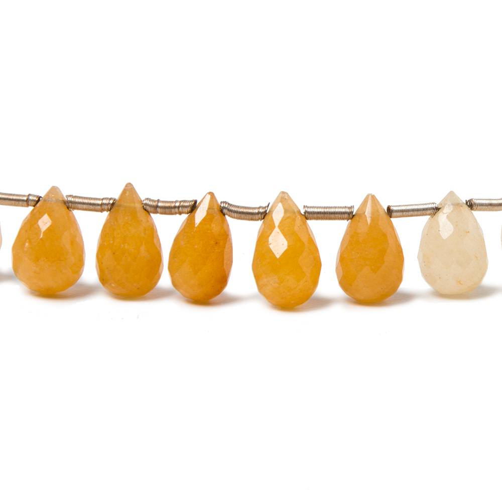 10x8-12.5x8.5mm Aragonite faceted tear drop beads 8 inch 23 pieces - Beadsofcambay.com