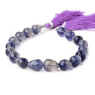 10x8-12x10mm Iolite straight drilled faceted tear drop Beads 8 inch 18 pieces - Beadsofcambay.com