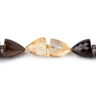 10x8-12x10mm Smoky Quartz and Citrine faceted cones 8 inches 18 Beads - Beadsofcambay.com