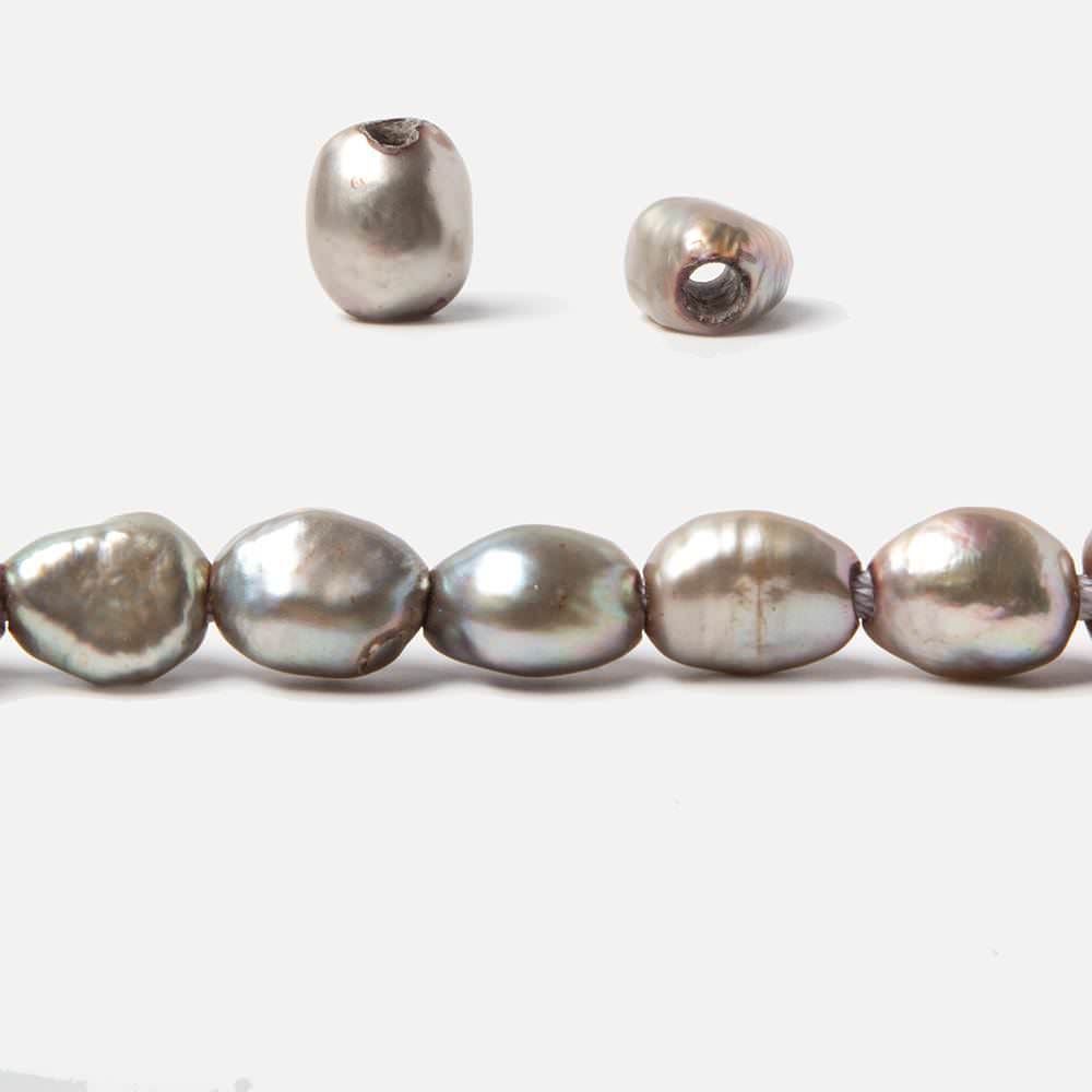 10x8-12x8mm Champagne Baroque 2.5mm large hole Pearls 15 in. 36 pcs - Beadsofcambay.com