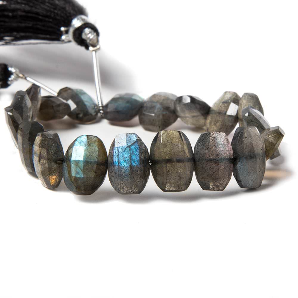 10x8-12x8mm Labradorite side drilled Faceted Cushion Beads 7 inch 20 pieces - Beadsofcambay.com