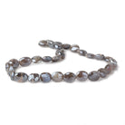 10x8-12x9mm Mystic Dark Platinum Grey Moonstone faceted ovals 14 inch 30 beads - Beadsofcambay.com