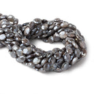 10x8-12x9mm Mystic Dark Platinum Grey Moonstone faceted ovals 14 inch 30 beads - Beadsofcambay.com