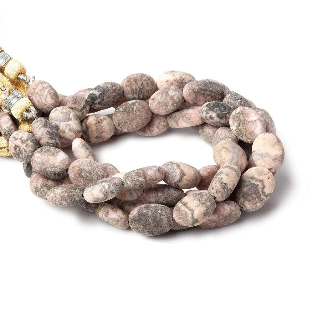10x8-13x10mm Matte Chocolate Rhodochrosite plain ovals 7.5 inch 16 beads A - Beadsofcambay.com