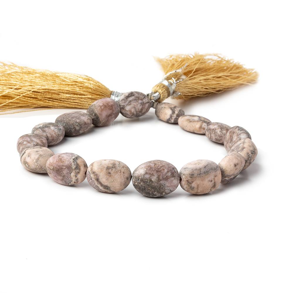 10x8-13x10mm Matte Chocolate Rhodochrosite plain ovals 7.5 inch 16 beads A - Beadsofcambay.com