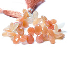 10x8-13x8mm Mango Orange Moonstone pear briolette 7.5 inch 49 Beads - Beadsofcambay.com
