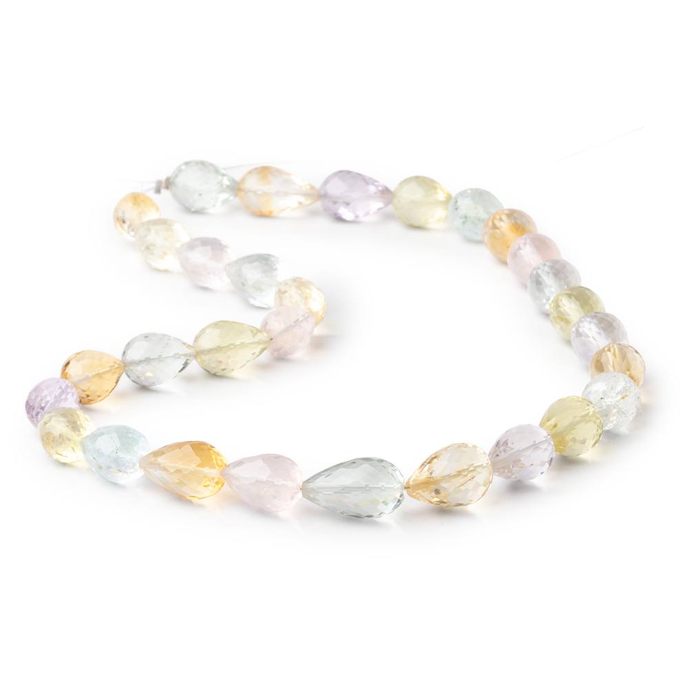 10x8-13x8mm Multi Gem Faceted Tear Drop Beads 14.5 inch 30 pieces AAA - Beadsofcambay.com