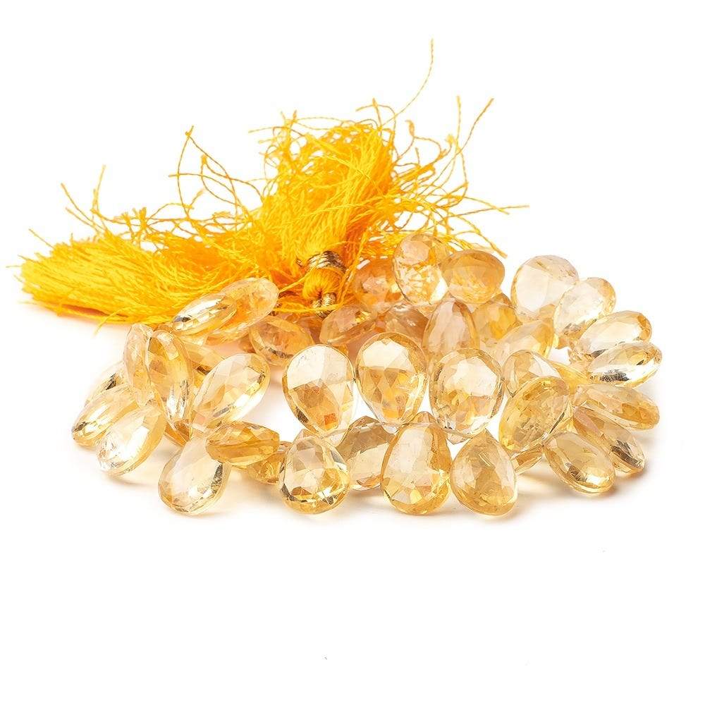10x8-13x9mm Citrine Faceted Pear Beads 7.5 inch 51 pieces - Beadsofcambay.com