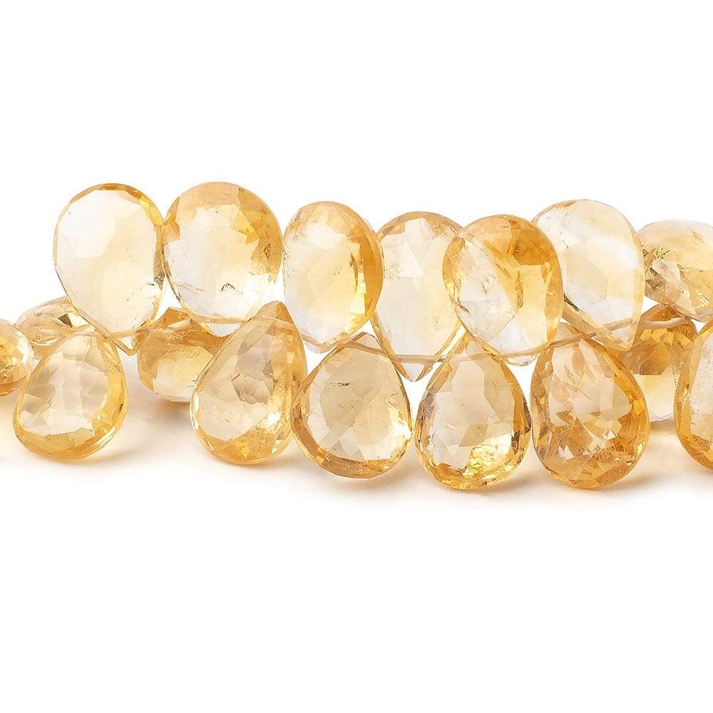 10x8-13x9mm Citrine Faceted Pear Beads 7.5 inch 51 pieces - Beadsofcambay.com