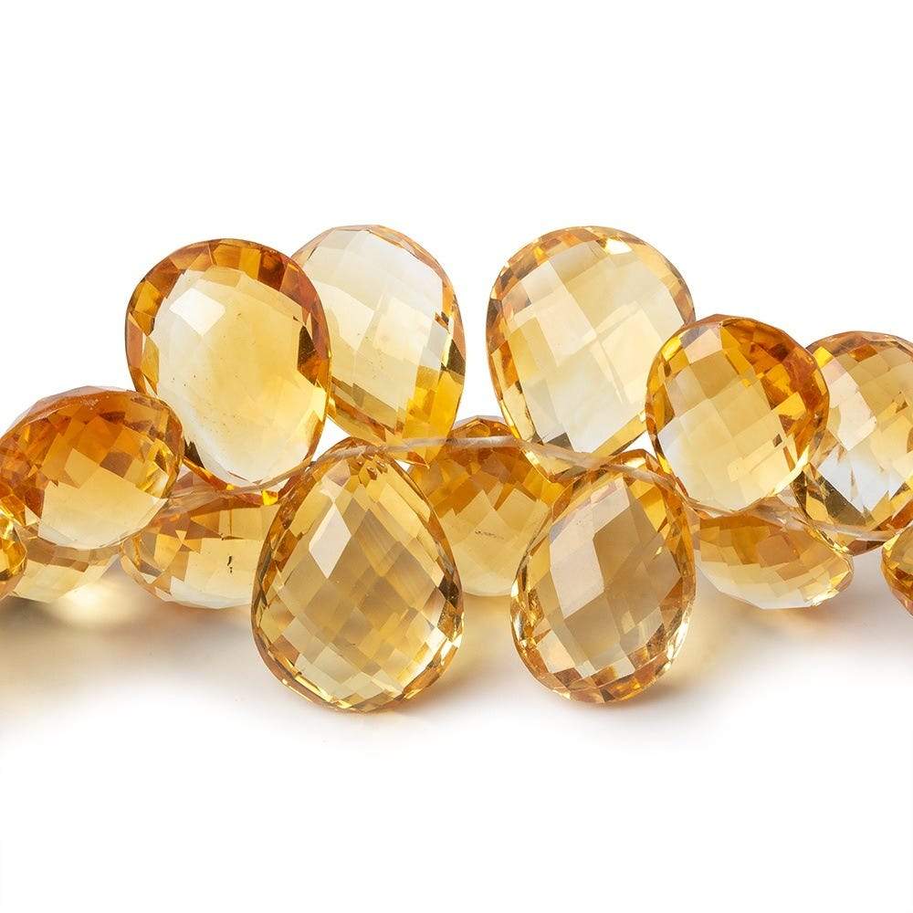 10x8-14x10mm Citrine Faceted Pear Briolette 8 inch 48 Beads AAA - Beadsofcambay.com