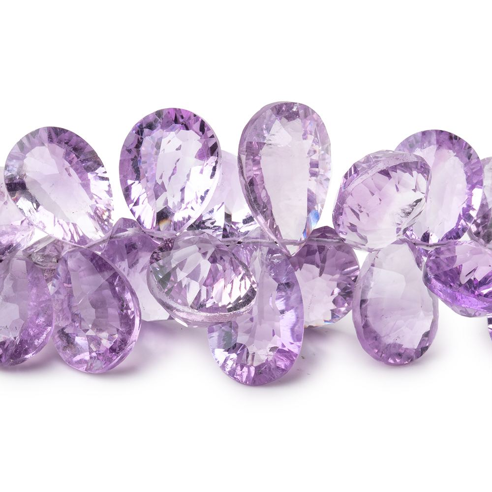10x8-14x10mm Pink Amethyst Concave Faceted Pear Beads 8 inch 60 pieces AAA - Beadsofcambay.com