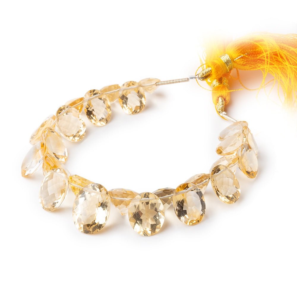 10x8-14x11mm Citrine Pavilion Faceted Oval Beads 5.5 inch 24 pieces AAA - Beadsofcambay.com