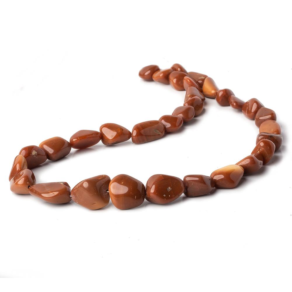 10x8-14x11mm Mexican Brown Fire Opal plain nugget beads 18 inch 32 pieces - Beadsofcambay.com