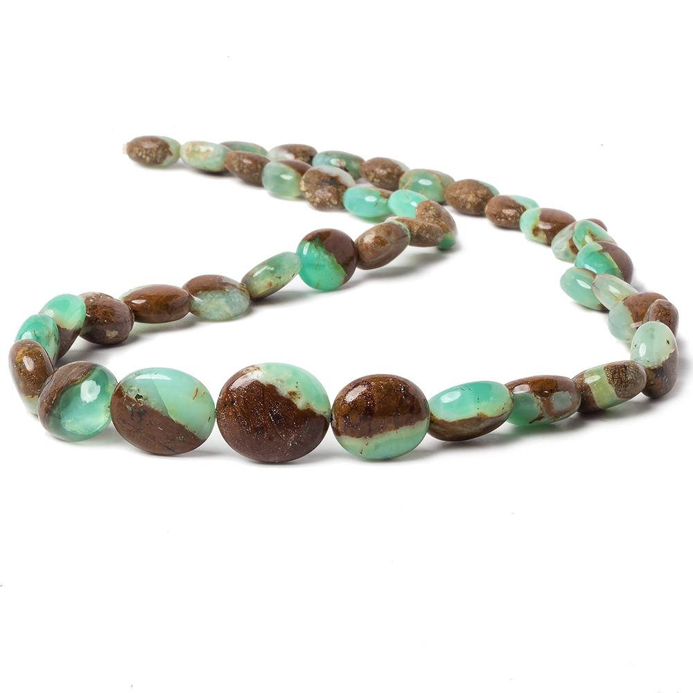 10x8-14x12mm Chrysoprase and Iron Ore Matrix plain nugget beads 18 inch 41 pieces A - Beadsofcambay.com