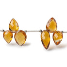 10x8-14x9mm Madeira Citrine Shoulder Drilled Faceted Pear Beads 7 inch 18 pieces AAA - Beadsofcambay.com
