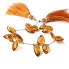 10x8-14x9mm Madeira Citrine Shoulder Drilled Faceted Pear Beads 7 inch 18 pieces AAA - Beadsofcambay.com