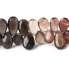 10x8-14x9mm Multi Color Scapolite faceted pear briolettes 8.5 inch 58 beads AAA - Beadsofcambay.com