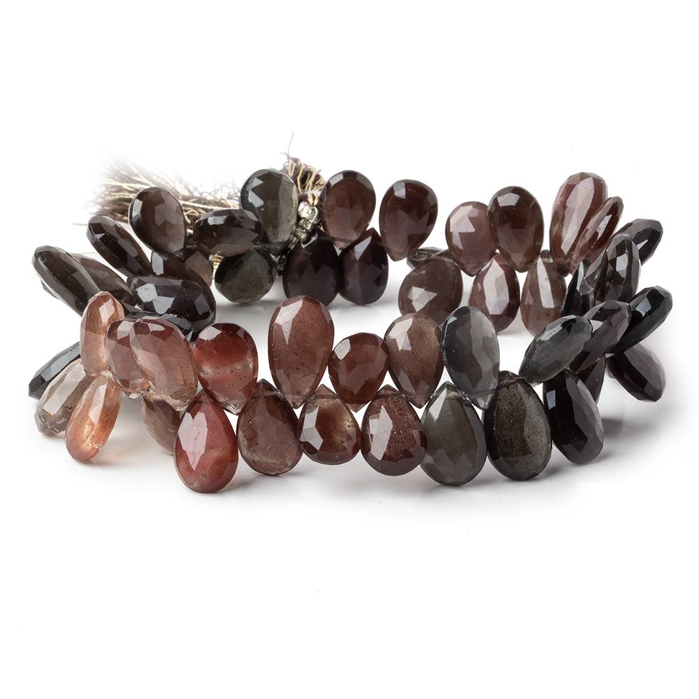 10x8-14x9mm Multi Color Scapolite faceted pear briolettes 8.5 inch 58 beads AAA - Beadsofcambay.com