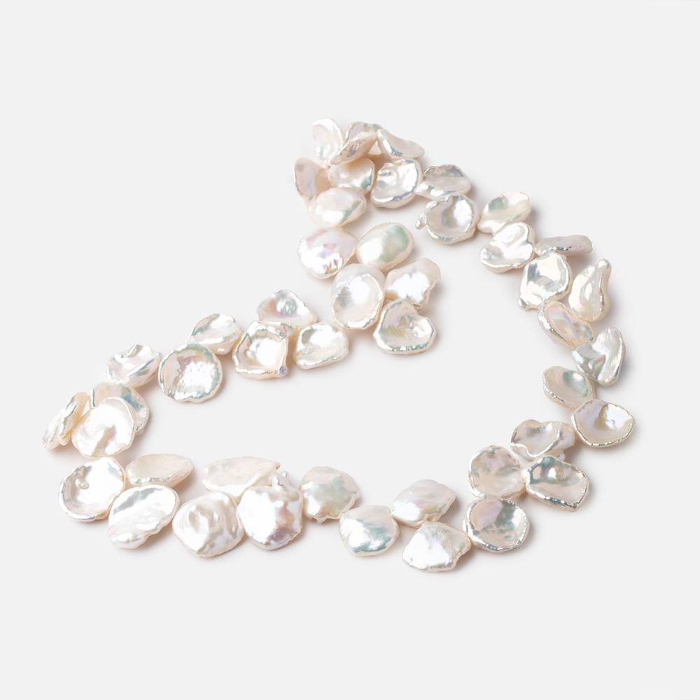 10x8-15x13mm Off White Top Drilled Keshi Freshwater Pearls 16 inch 50 pieces - Beadsofcambay.com